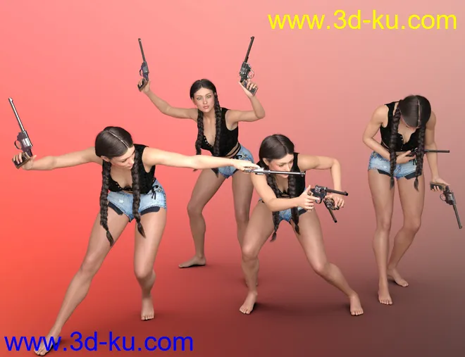 Lady Revolvers and Poses for Genesis 8 Female(s)模型的图片7