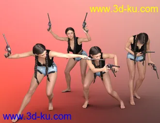 3D打印模型Lady Revolvers and Poses for Genesis 8 Female(s)的图片