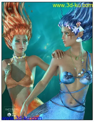 3D打印模型Laguna-Naoko Props for Genesis 3 Female(s), Genesis 2 Female(s) and Victoria 4的图片