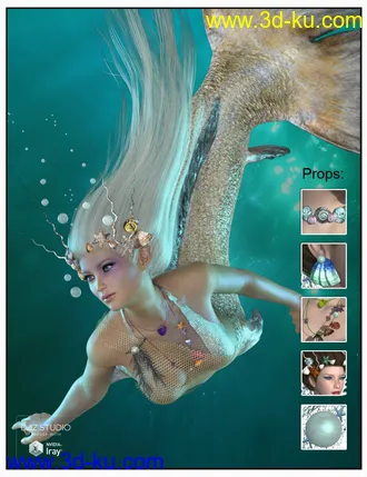 3D打印模型Laguna-Naoko Props for Genesis 3 Female(s), Genesis 2 Female(s) and Victoria 4的图片