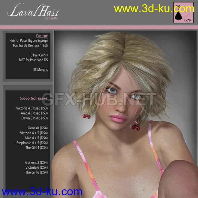 Laval Hair for V4 and G1模型的图片1