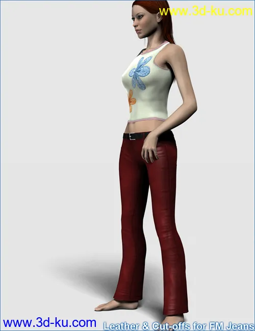 Leather and Cut-offs for FM Jeans模型的图片5