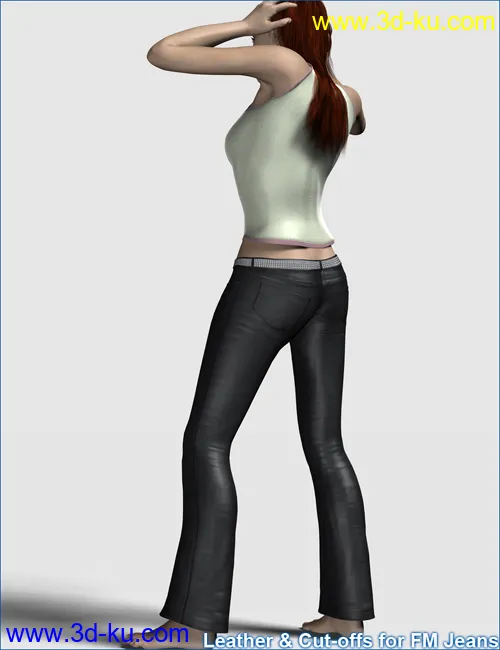 Leather and Cut-offs for FM Jeans模型的图片7