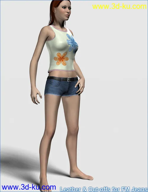 Leather and Cut-offs for FM Jeans模型的图片8