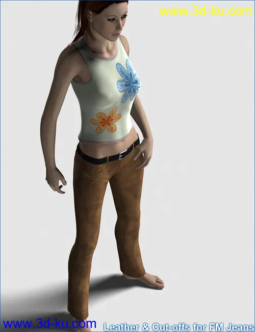 Leather and Cut-offs for FM Jeans模型的图片9