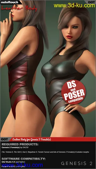 3D打印模型Leather Body for Genesis 2 Female(s)的图片