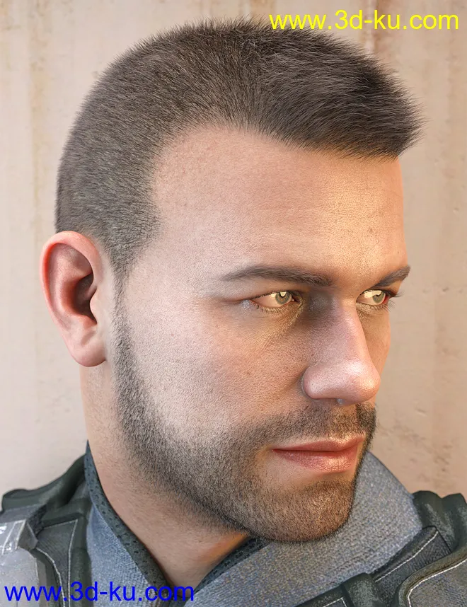 LI Crew Cut Hair for Genesis 8 Male(s)模型的图片1