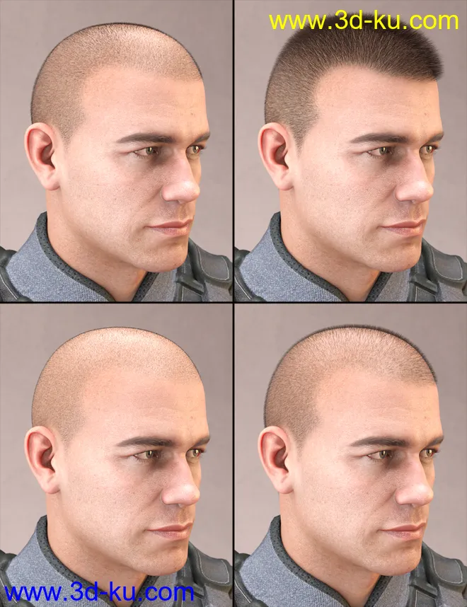 LI Crew Cut Hair for Genesis 8 Male(s)模型的图片8