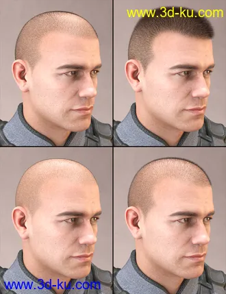 3D打印模型LI Crew Cut Hair for Genesis 8 Male(s)的图片