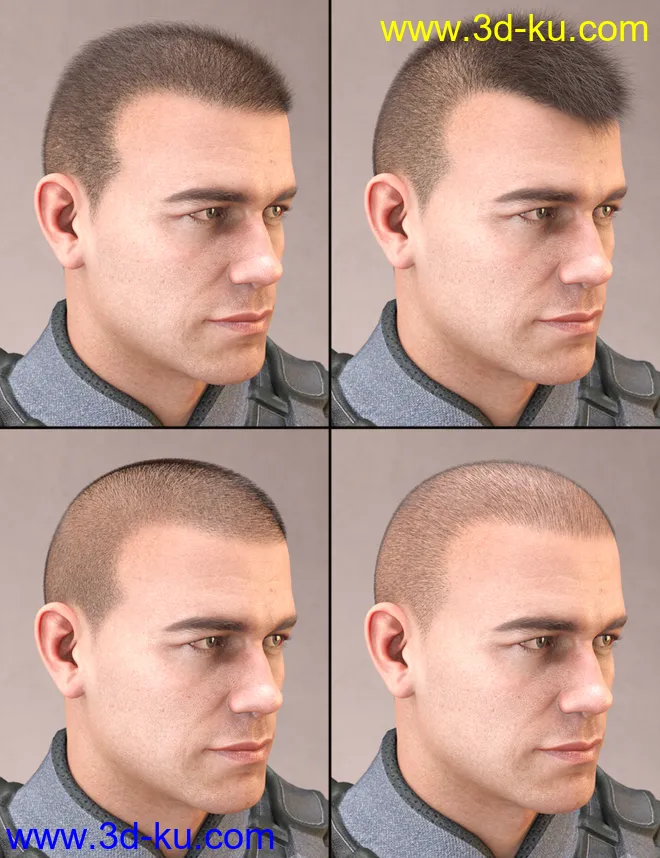 LI Crew Cut Hair for Genesis 8 Male(s)模型的图片9