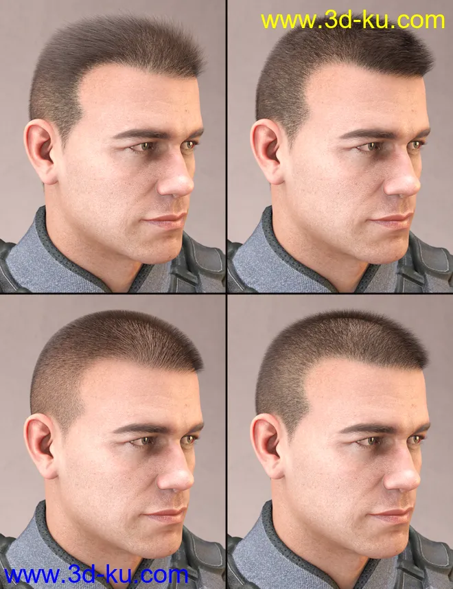 LI Crew Cut Hair for Genesis 8 Male(s)模型的图片10