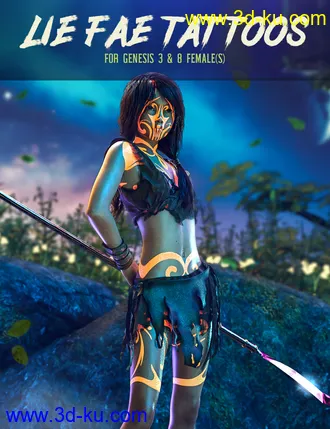 3D打印模型LIE Fae Tattoos for Genesis 3 and 8 Female(s)的图片