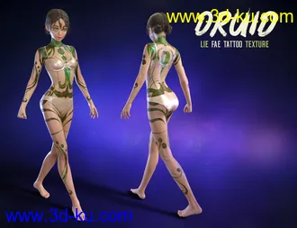 LIE Fae Tattoos for Genesis 3 and 8 Female(s)模型的图片3