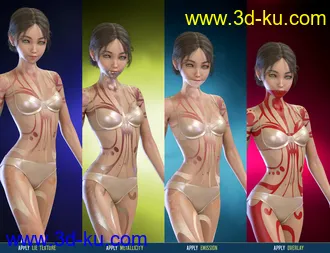 3D打印模型LIE Fae Tattoos for Genesis 3 and 8 Female(s)的图片