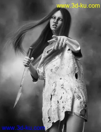 3D打印模型Lin Horica For Genesis 8 Female And The Scary Room的图片