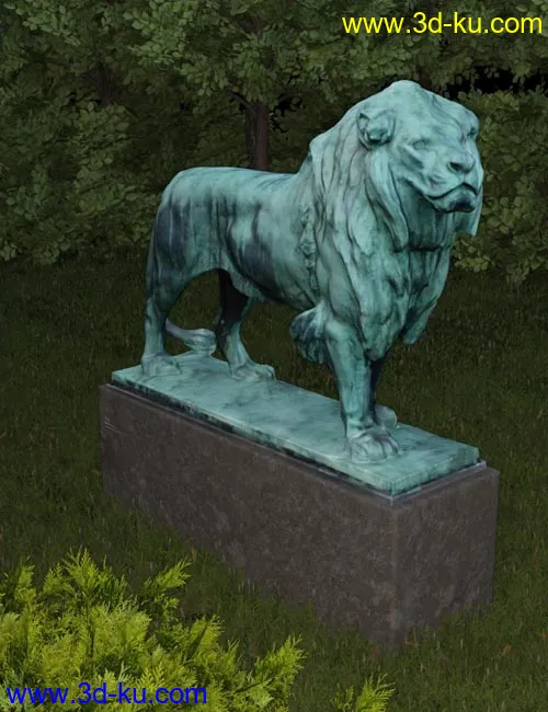 Lion Statue HD-Christmas Freebie模型的图片1