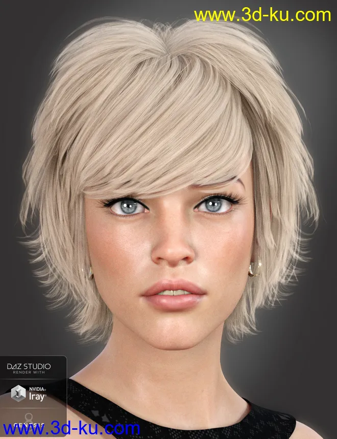 Lissa Hair for Genesis 8 Females模型的图片1