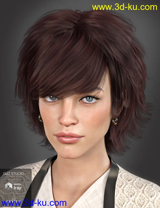 Lissa Hair for Genesis 8 Females模型的图片2