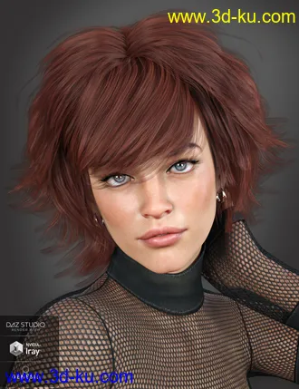 3D打印模型Lissa Hair for Genesis 8 Females的图片