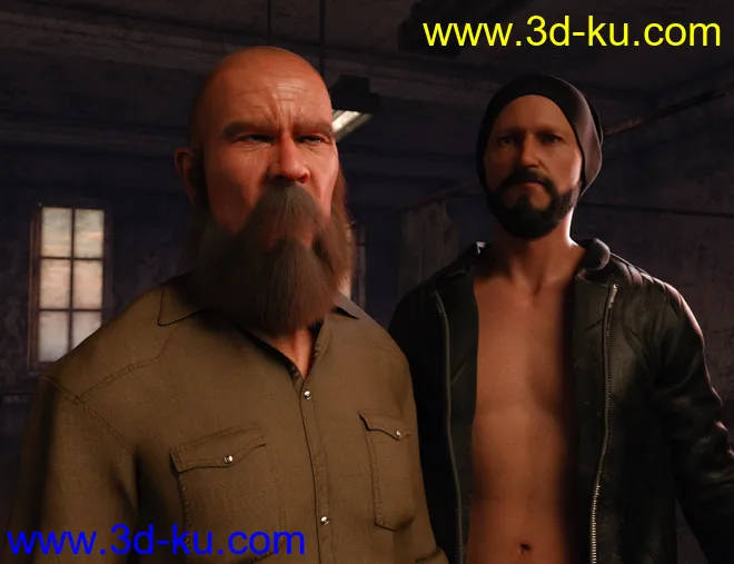 Long and Full Beards Set Hair for Genesis 8 Male模型的图片6
