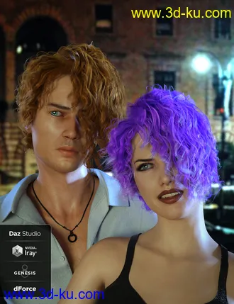 3D打印模型Luc Hair for Genesis 8的图片