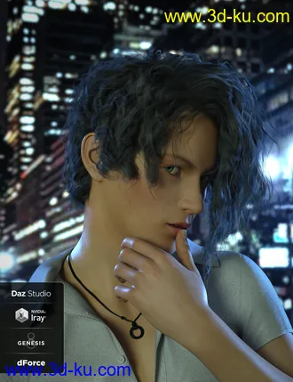 3D打印模型Luc Hair for Genesis 8的图片