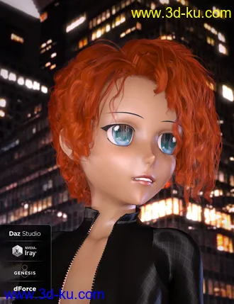 3D打印模型Luc Hair for Genesis 8的图片