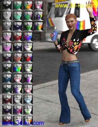 3D打印模型Lush Beard and Body Hair for Genesis 8 Female的图片