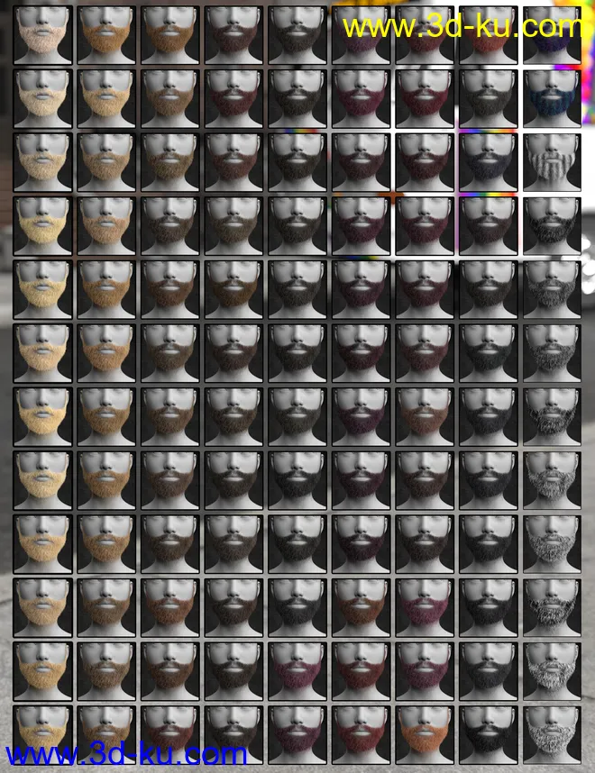 Lush Beard and Body Hair for Genesis 8 Female模型的图片6