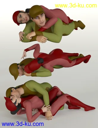 3D打印模型Lying Embracing Poses for Genesis 8的图片
