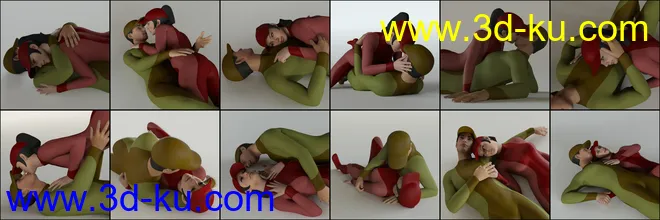 Lying Embracing Poses for Genesis 8模型的图片2