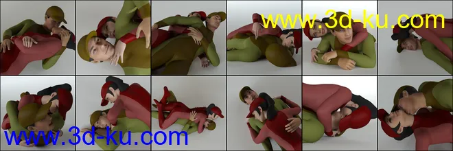 Lying Embracing Poses for Genesis 8模型的图片3