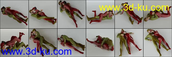 Lying Embracing Poses for Genesis 8模型的图片4