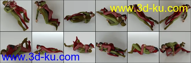 Lying Embracing Poses for Genesis 8模型的图片5