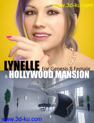 3D打印模型Lynelle For Genesis 8 Female And Hollywood Mansion的图片
