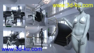 Lynelle For Genesis 8 Female And Hollywood Mansion模型的图片6