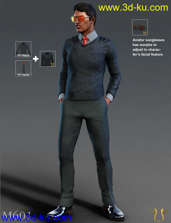 M601 for Genesis 2 Male(s)模型的图片3