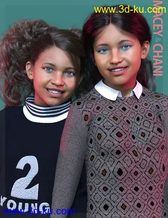 3D打印模型Macey and Chani HD with HD Expression for Genesis 8 Female的图片