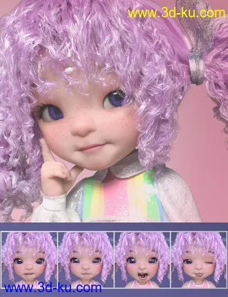 3D打印模型Make A Face Expressions for Bugga Boo for Genesis 8 Female的图片