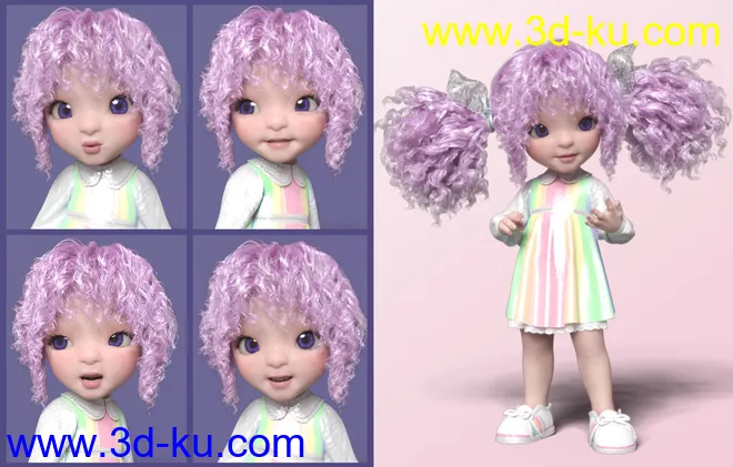 Make A Face Expressions for Bugga Boo for Genesis 8 Female模型的图片2