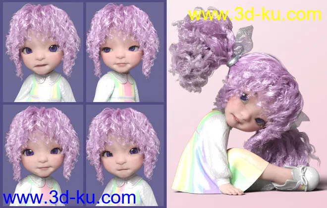 Make A Face Expressions for Bugga Boo for Genesis 8 Female模型的图片4