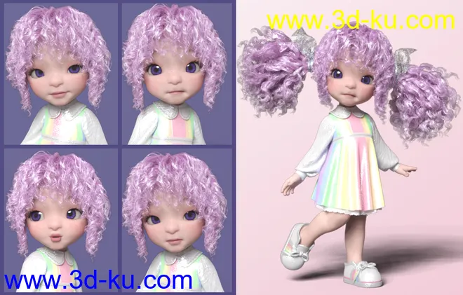 Make A Face Expressions for Bugga Boo for Genesis 8 Female模型的图片5