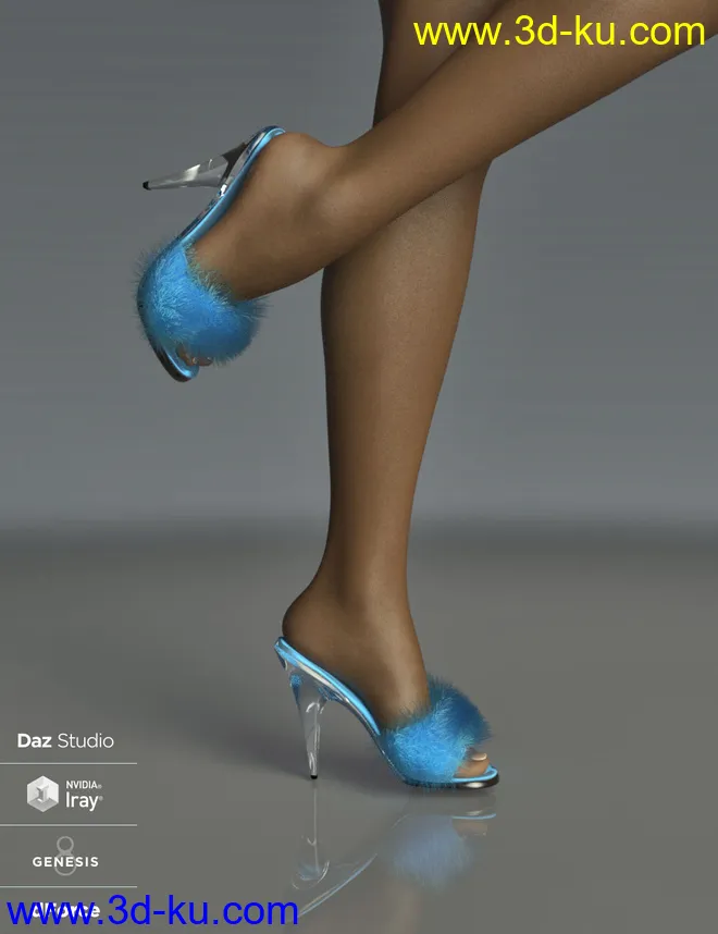 Mandie Satin Slippers for Genesis 8 Females模型的图片2