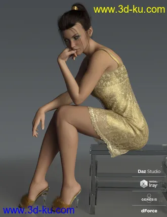 3D打印模型Mandie Satin Slippers for Genesis 8 Females的图片