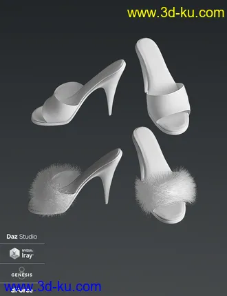 3D打印模型Mandie Satin Slippers for Genesis 8 Females的图片