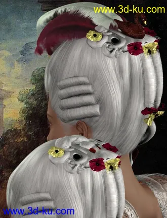 3D打印模型Marie Louise Hair and Wig的图片