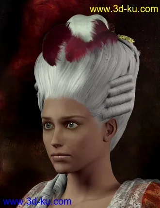 3D打印模型Marie Louise Hair and Wig的图片