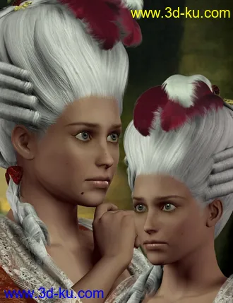 3D打印模型Marie Louise Hair and Wig的图片