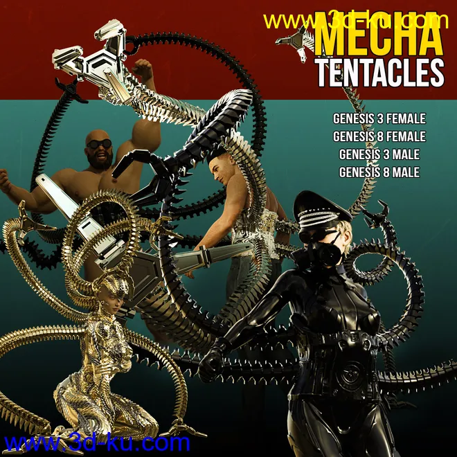 Mecha Tentacles for G3F G8F G3M G8M模型的图片1