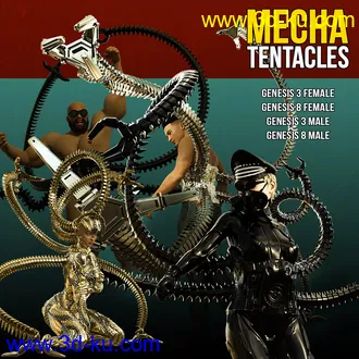 3D打印模型Mecha Tentacles for G3F G8F G3M G8M的图片